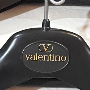 Vintage Valentino Black and Gold 16.5" Plastic Hangers Set of 4